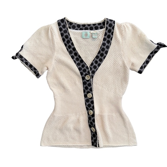 Anthropologie HWR Monogram Knit Cardigan - Picture 8 of 9